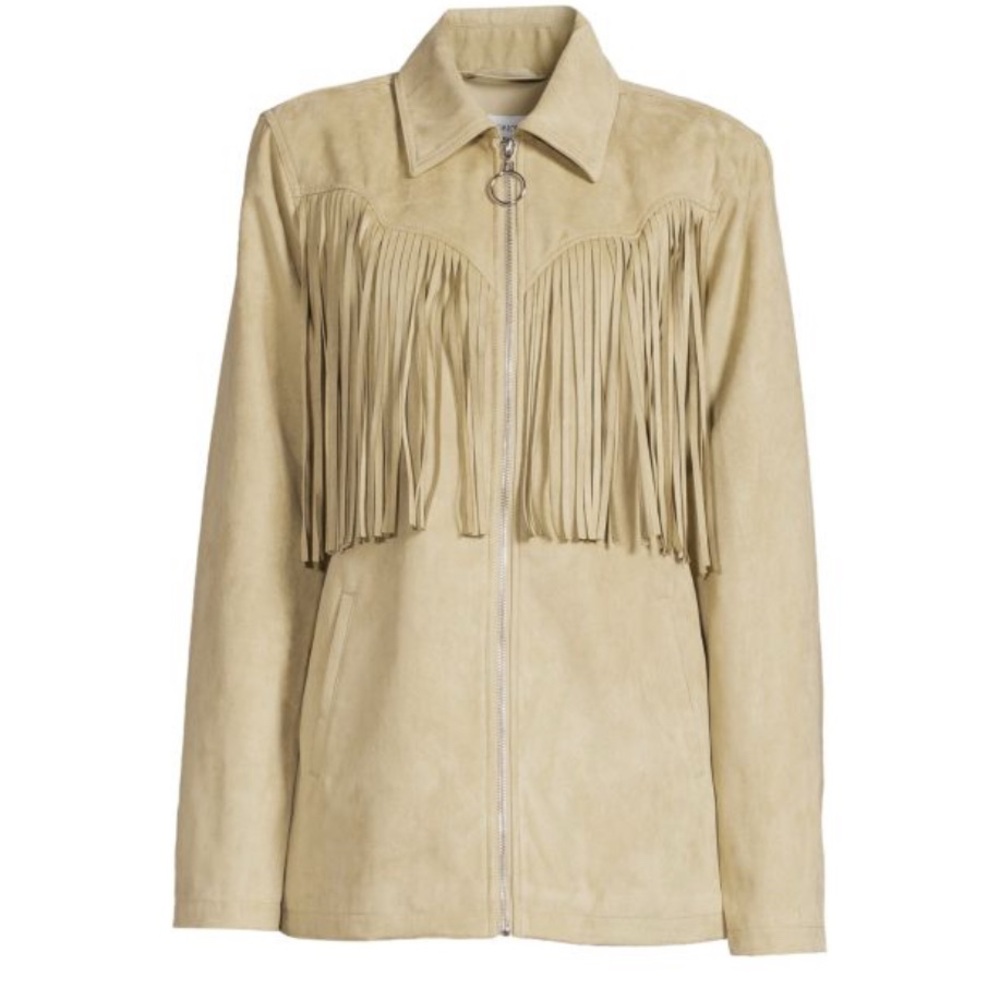 WeWoreWhat Tan Fringe Jacket